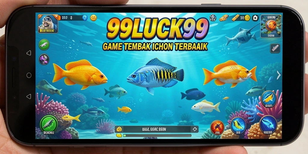 Screenshot menampilkan gameplay seru dalam 99LUCK99 saat menangkap ikan.