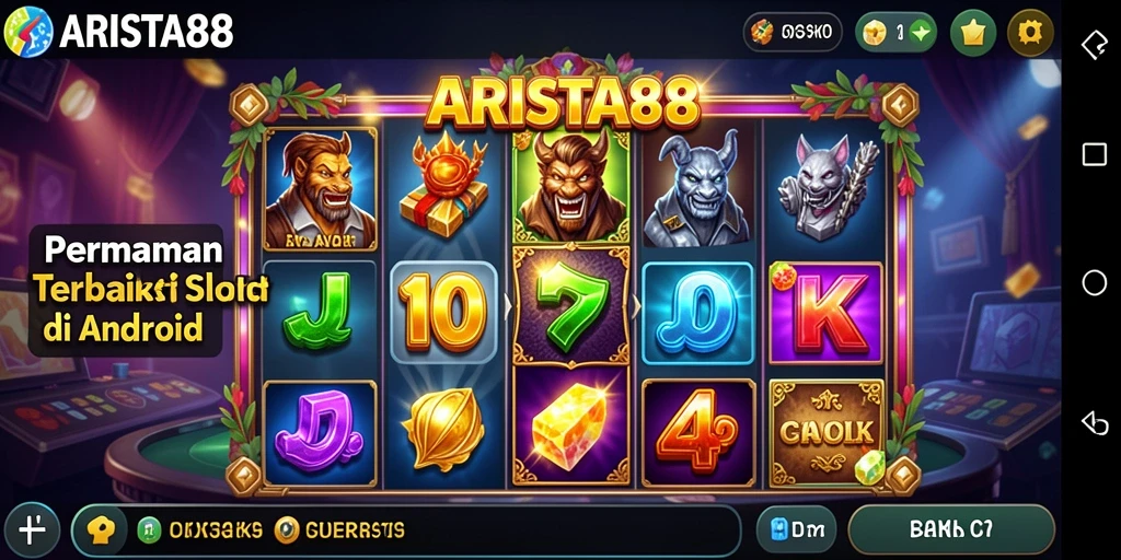 Screenshot gameplay ARISTA88 yang menunjukkan slot dan fitur bonus.