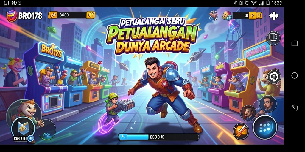 Tampilan gameplay seru dalam <strong>BRO178</strong> dengan karakter dan level berwarna-warni.