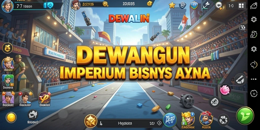 Tampilan menarik dari gameplay DEWALIN menunjukkan membangun bisnis yang sukses.
