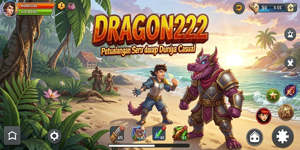 Screenshot gameplay DRAGON222 dengan karakter menggemaskan dan latar yang menarik.