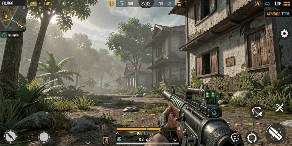 Tampilan menakjubkan dari gameplay FUJI66 dalam suasana TPS.