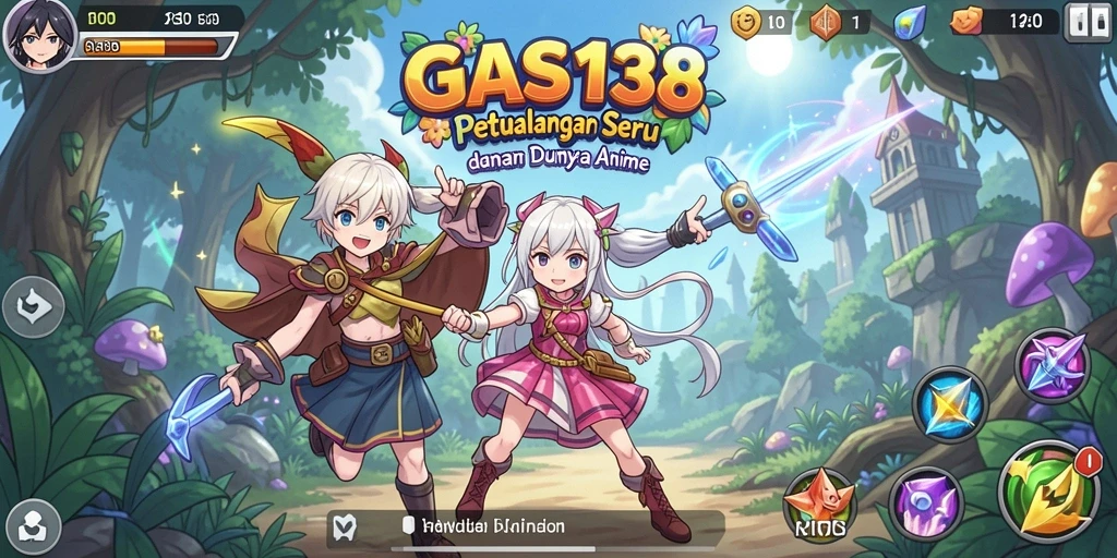 Tangkapan layar gameplay GAS138 menampilkan pertarungan karakter Anime yang dinamis.