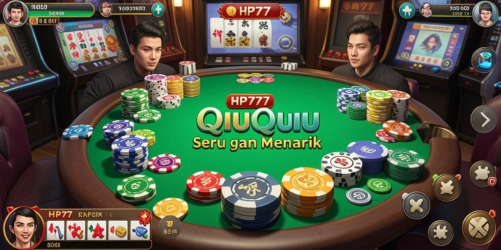 Screenshot gameplay dari HP777 yang menampilkan kartu QiuQiu.