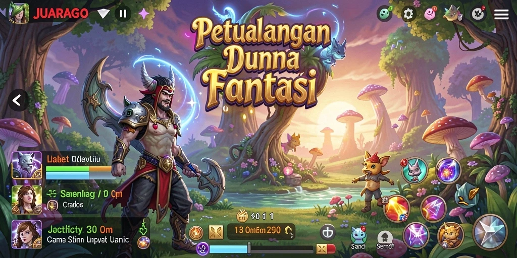 Gameplay JUARAGO yang menampilkan petualangan mendebarkan di lingkungan yang menakjubkan.