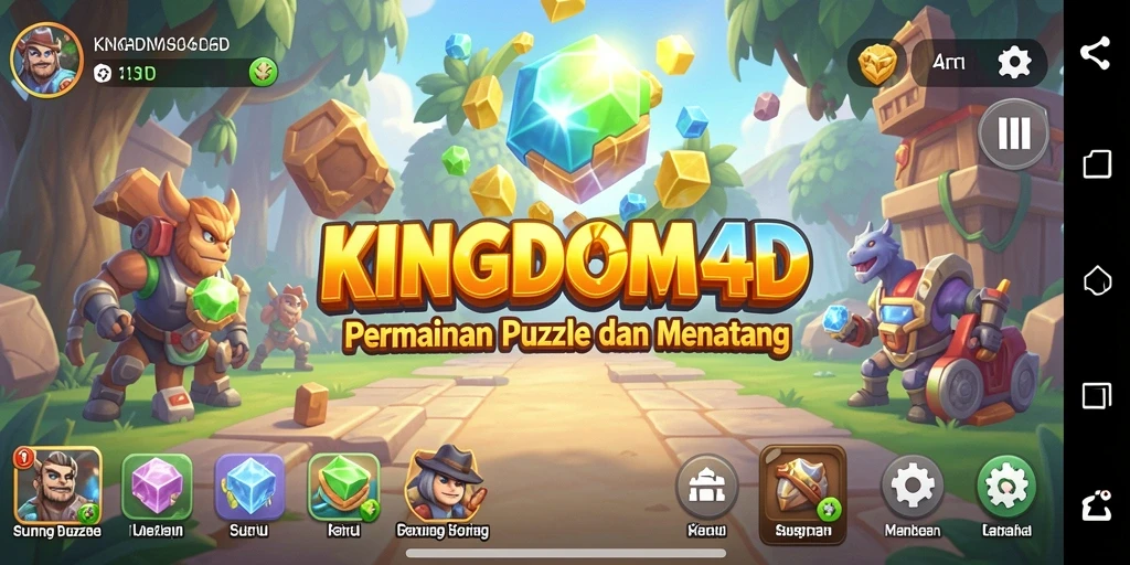 Tampilan gameplay KINGDOM4D yang seru dan penuh warna.
