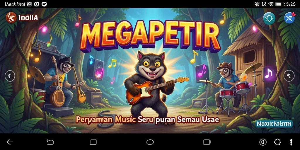 Tampilan gameplay MEGAPETIR yang seru dengan interaksi musik.