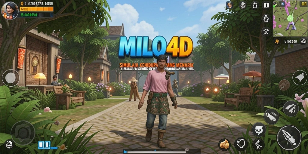 Tampilan gameplay <strong>MILO4D</strong> dengan interaksi karakter yang menawan.