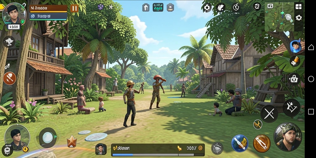 Screenshot N32 menampilkan gameplay seru dengan karakter yang aktif.