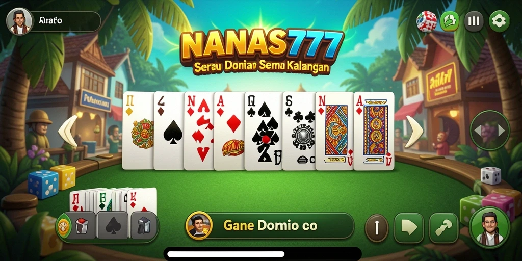 Gameplay seru NANAS777 dengan berbagai mode permainan domino.