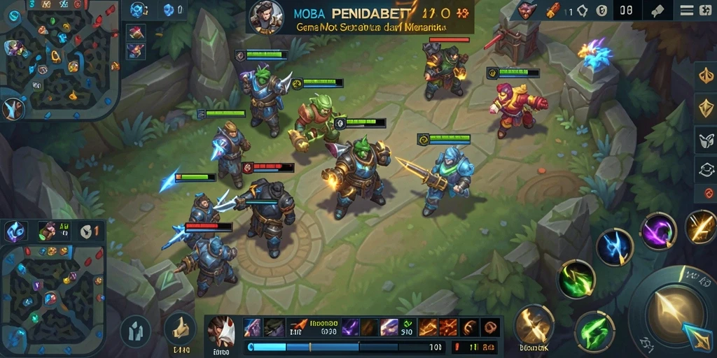 Screenshot dari gameplay seru PENIDABET yang memperlihatkan aksi MOBA.