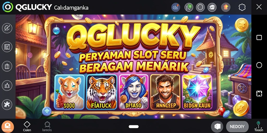 Tampilan gameplay QGLUCKY yang menegangkan dan penuh warna.