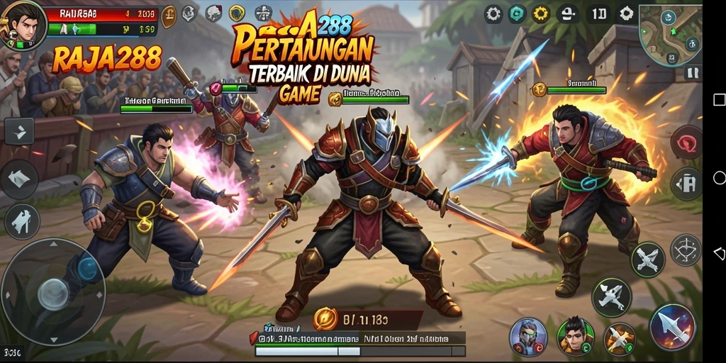 Tampilan gameplay seru di arena pertarungan RAJA288.