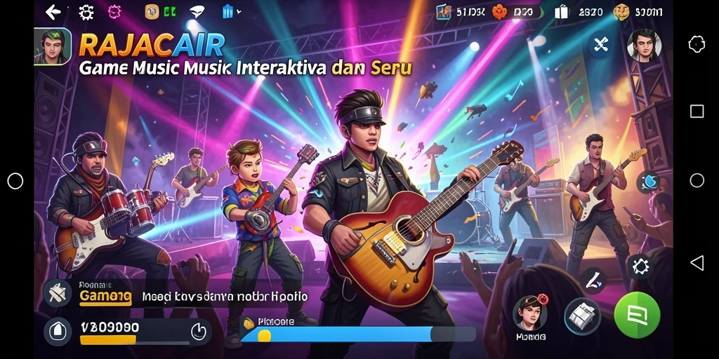 Gameplay RAJACAIR dengan latar belakang musik yang dinamis