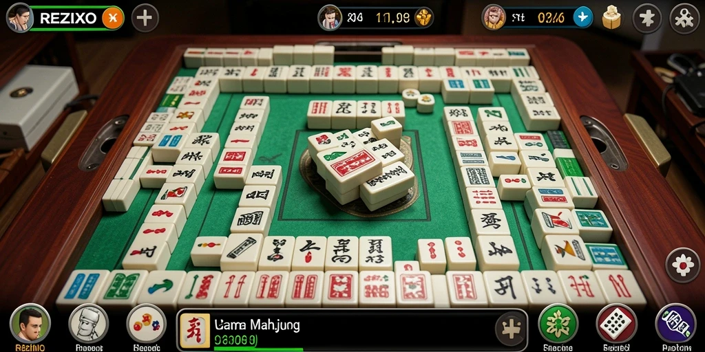 Tampilan gameplay menarik dari REZIXO menampilkan keseruan permainan Mahjong.