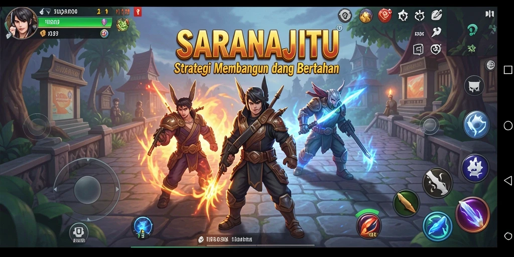 Tampak suasana pertarungan strategi dalam gameplay SARANAJITU.