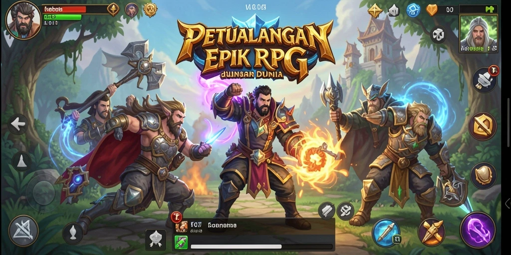 Tangkapan layar menampilkan aksi seru dalam gameplay RPG V07.